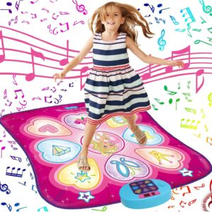 SUNLIN Dance Mat for Girls Ages 3-8, Interactive Dancing Game Pad, Pink